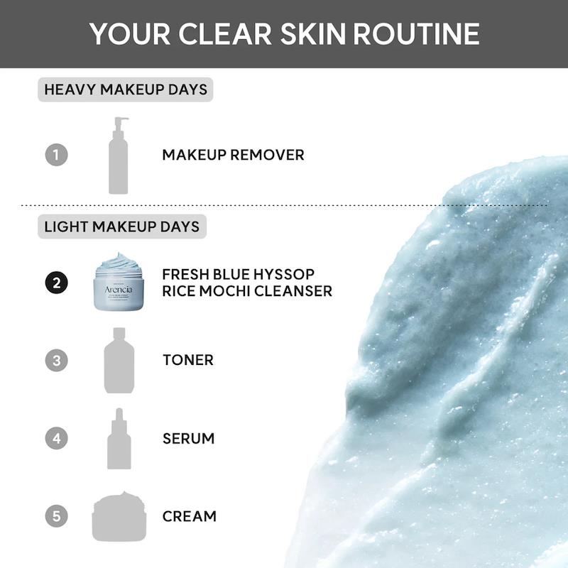 Arencia Fresh Blue Hyssop Rice Mochi Korean Foam Cleanser 120g | Clarifying Gentle Cleanser