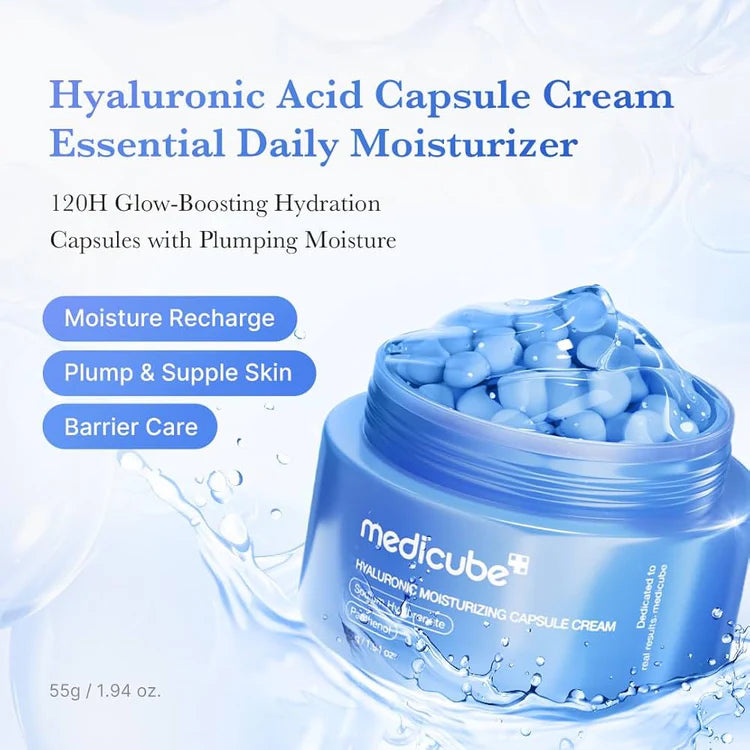 Medicube Hyaluronic Acid Moisturizing Capsule Cream 50g | Korean Deep Hydration Cream