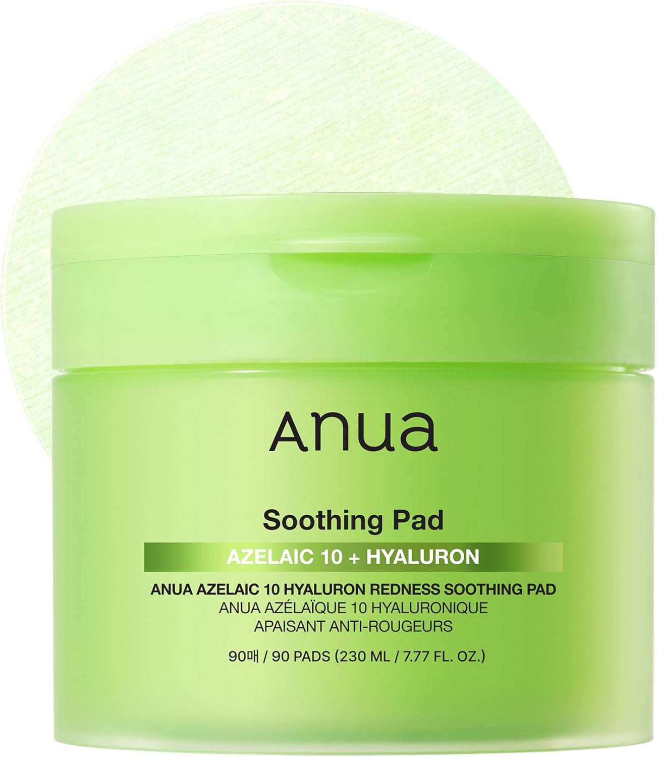 ANUA Azelaic Acid 10% Hyaluronic Acid Redness Soothing Toning Pads 90pcs | Korean Skincare