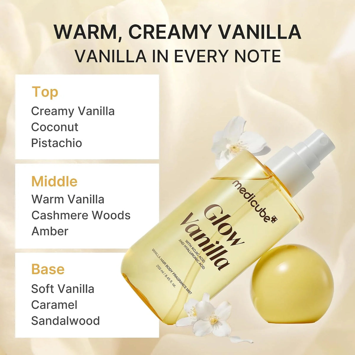 Medicube Glow Vanilla Hair & Body Fragrance Mist | Vanilla Hair & Body Mist