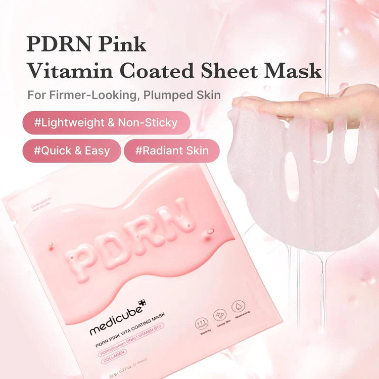Medicube PDRN Pink Vitamin Coating Korean Face Mask 22g