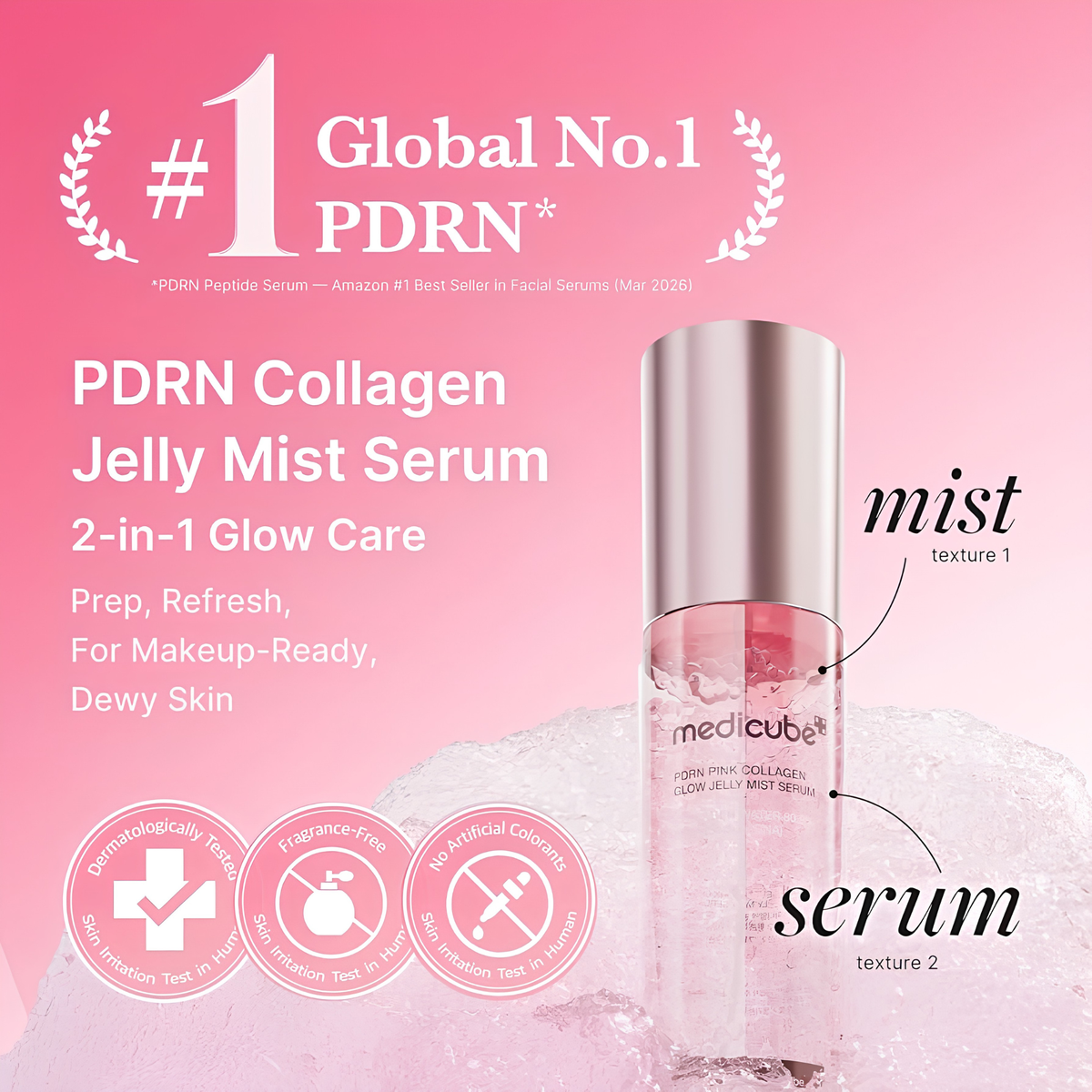 Medicube PDRN Pink Collagen Glow Jelly Mist Serum 100ml