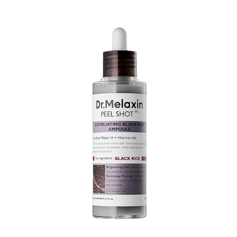 Dr. Melaxin Peel Shot Exfoliating Black Rice Ampoule 80ml | Korean Exfoliating Ampoule