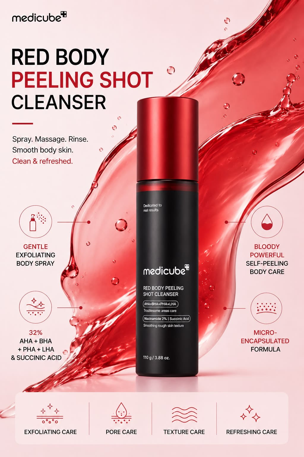 Medicube Red Acne Body Peeling Shot 2.0 110ml | SA