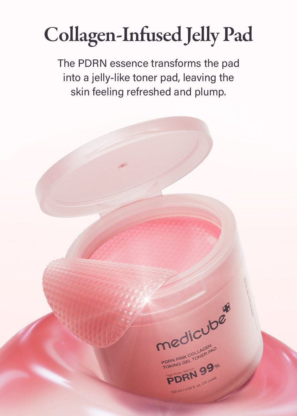 Medicube PDRN Pink Collagen Toning Gel Toner Pads