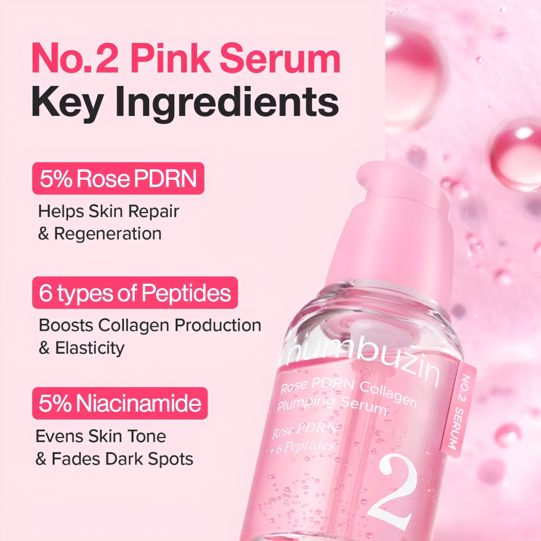 Numbuzin No.2 Rose PDRN Collagen Plumping Serum 30ml