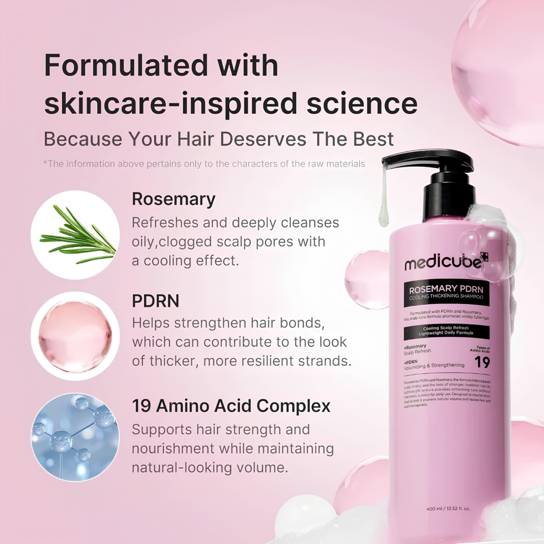 MEDICUBE Rosemary PDRN Cooling Thickening Shampoo 400ml