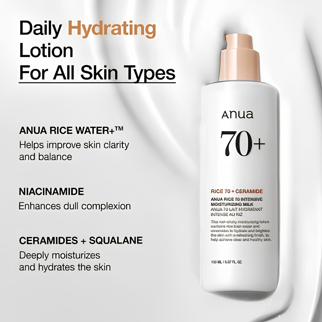 ANUA Rice 70+ Ceramide Intensive Moisturizing Milk