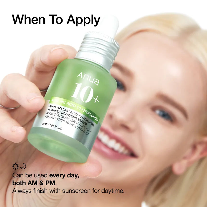 ANUA Azelaic Acid 10% Hyaluronic Acid Redness Soothing Serum 30ml | Korean Skincare