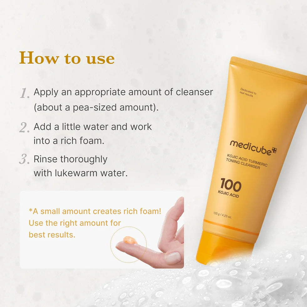 Medicube Kojic Acid Turmeric Brightening Toning Korean Cleanser | Dark Spot Cleanser