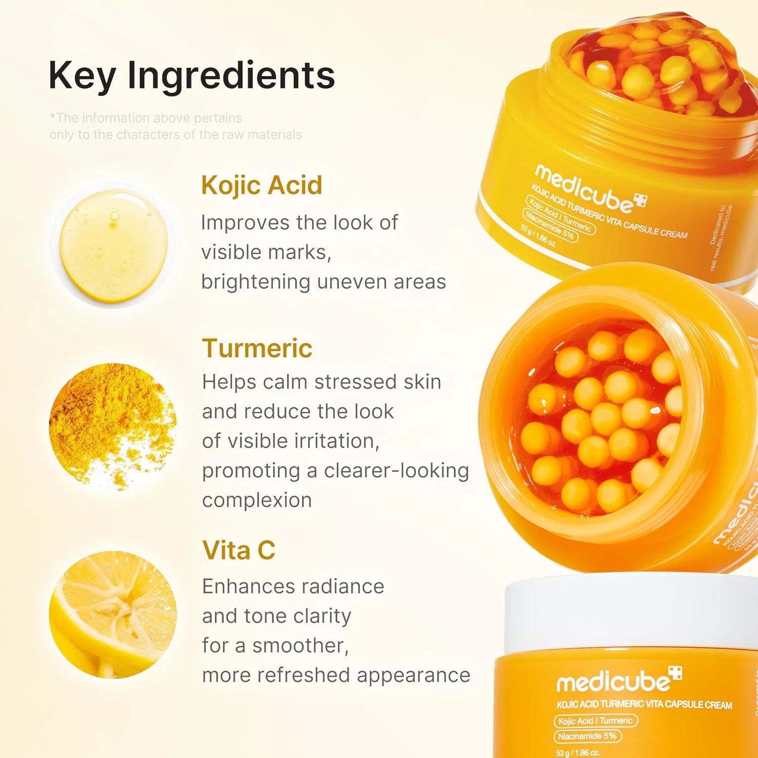 Medicube Kojic Acid Turmeric Vita Capsule Cream | Korean Dark Spot Moisturizer