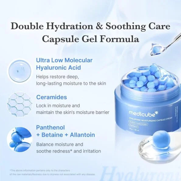 Medicube Hyaluronic Acid Moisturizing Capsule Cream 50g | Korean Deep Hydration Cream