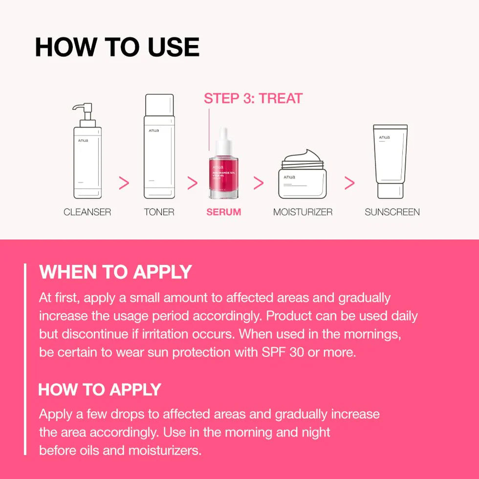 ANUA Niacinamide 10% TXA 4% Dark Spot Correcting Brightening Serum | Korean Skincare