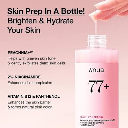 Anua Peach 77 Niacin Essence Toner 250ml | Korean Brightening Essence Toner