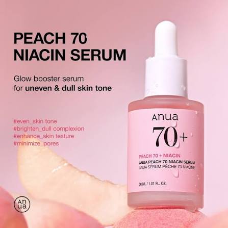 Anua Peach 70 Niacin Serum 30ml | Korean Brightening Niacinamide Serum