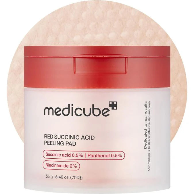 Medicube Red Succinic Acid Exfoliating Peeling Pads 70| Korean AHA BHA Pads