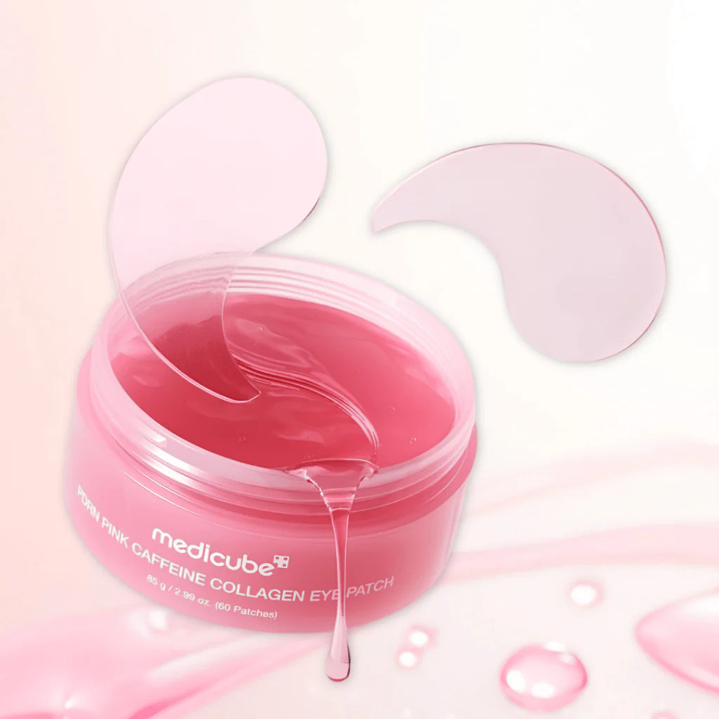 Medicube Pink PDRN Caffeine Collagen Korean Eye Patch | Depuffing Collagen Eye Patches
