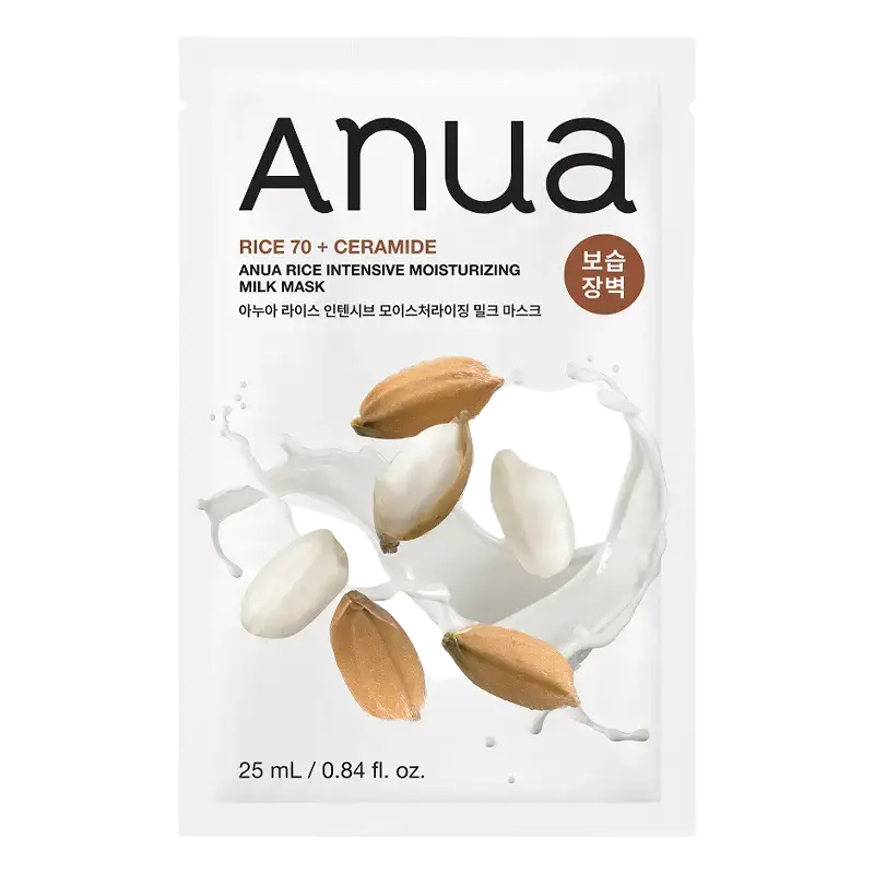 ANUA Rice 70% Ceramide Hydrating Korean Face Mask | Nourishing Sheet Mask