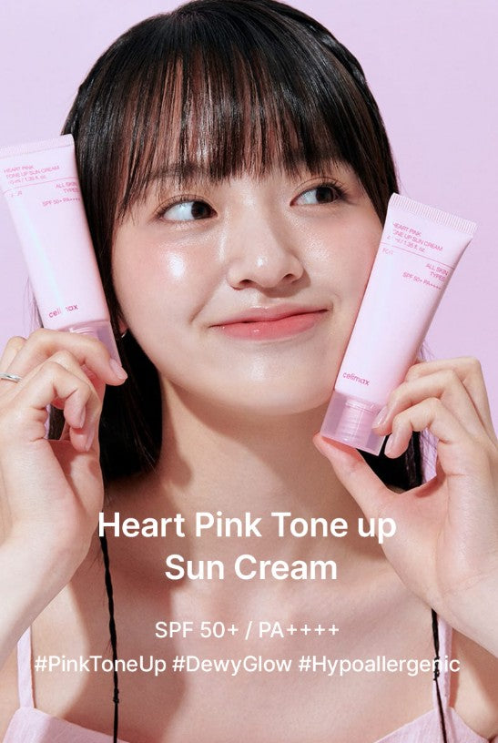 Celimax Heart Pink Tone-Up Korean Sunscreen SPF50 40ml | Brightening Sun Cream
