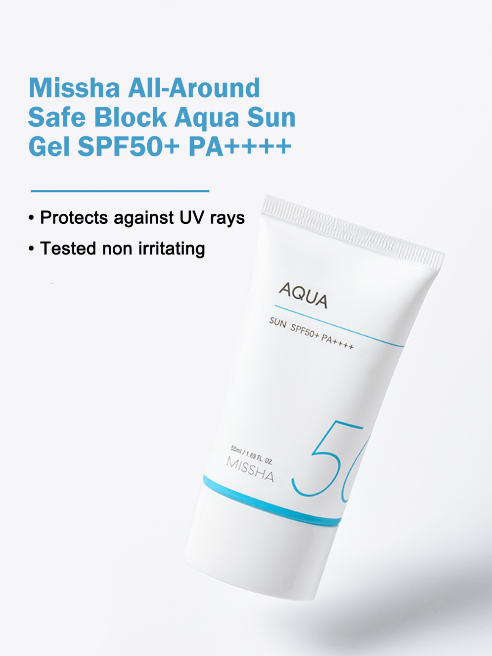 Missha All-Around Safe Block Aqua Korean Sunscreen SPF50 50ml | Hydrating Sun Protection