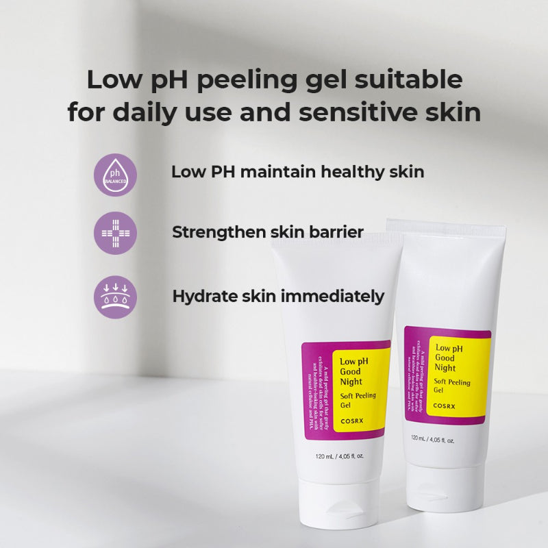 COSRX Low pH Good Night Soft Peeling Gel 120ml | Korean Gentle Exfoliating Cleanser