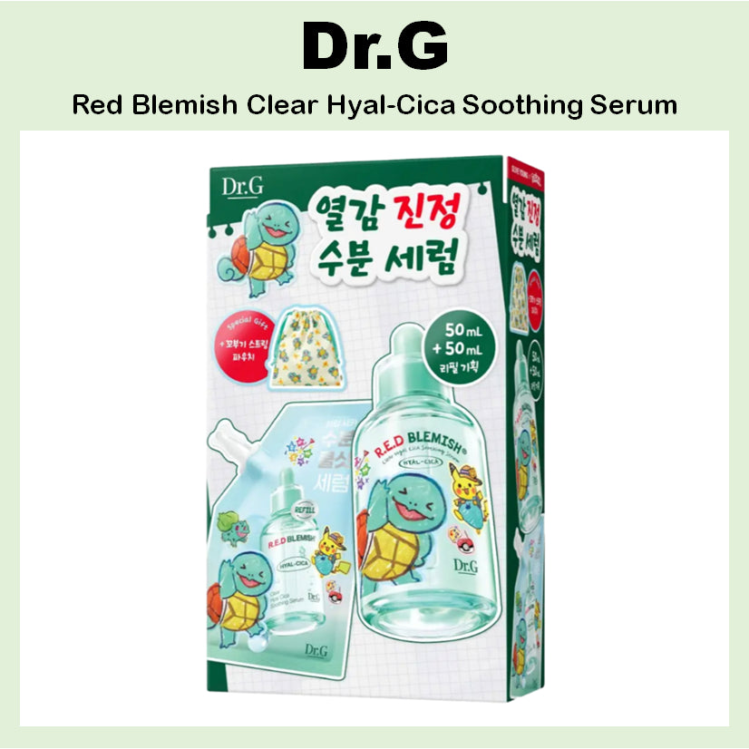 Dr.G Clear Hyaluronic Acid CICA Calming Serum | Korean Sensitive Skin Serum 50ml + 50ml refill