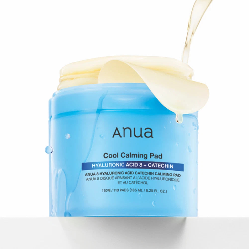 ANUA 8% Hyaluronic Acid Catechin Calming Soothing Pads | Korean Hydrating Skincare