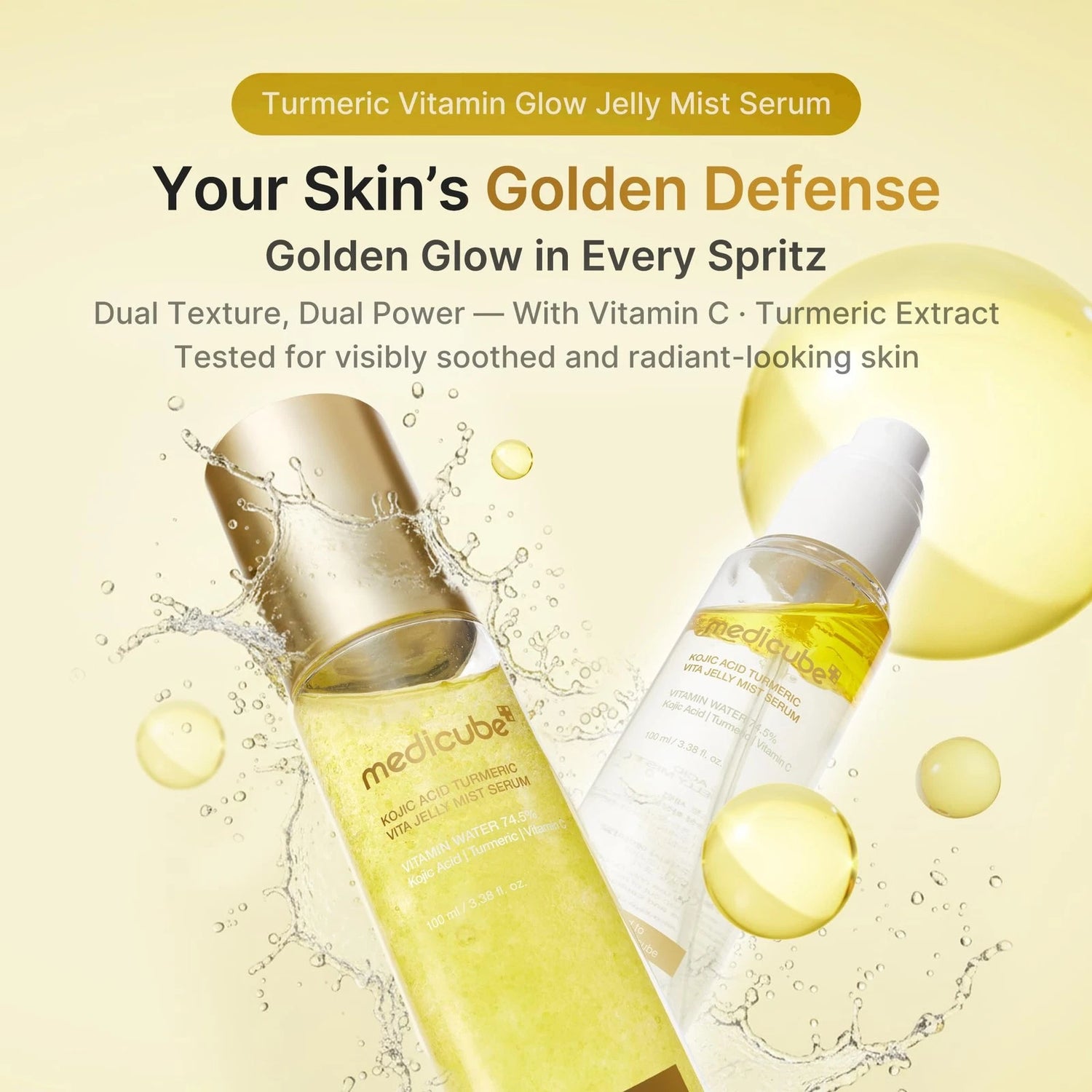Medicube Kojic Acid Turmeric Vitamin Jelly Mist Serum 100ml | Korean Brightening Mist